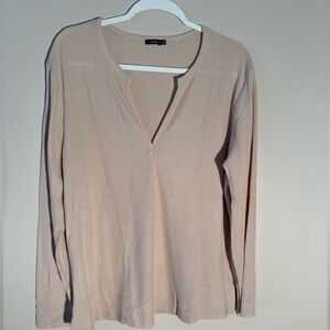 Everyday Lightweight Waffle Long-Sleeve Top - Light Beige